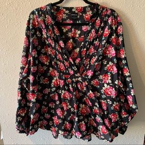 Torrid| Rose Pattern Surplice Blouse